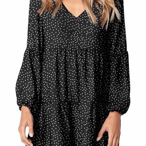 Polka Dot V-Neck Women's Dress